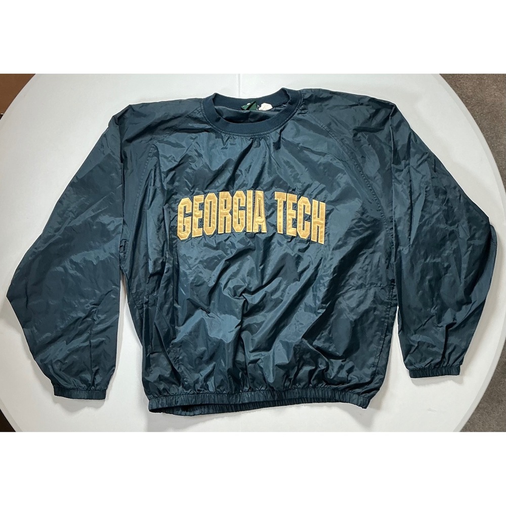 VTG Y2K MV Sport Georgia Tech Windbreaker Navy Blue NCAA Gorpcore RetrovMens XL